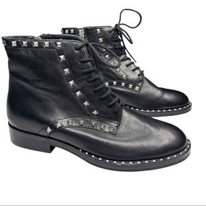 ASH | Black Studded Leather Ankle Boots | Size EU 38